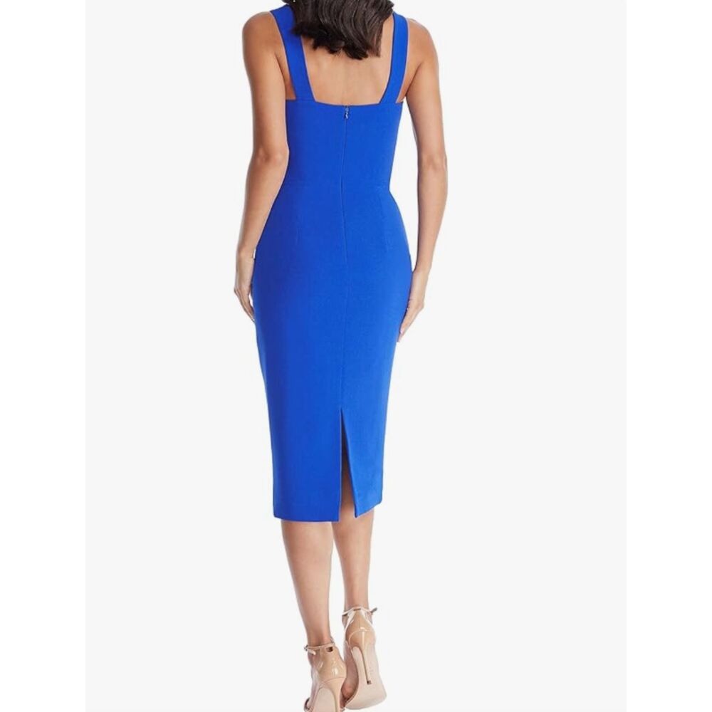 ~ Dress The Population LG Dress Royal Blue Midi Sleeveless Sweatheart - Picture 13 of 13